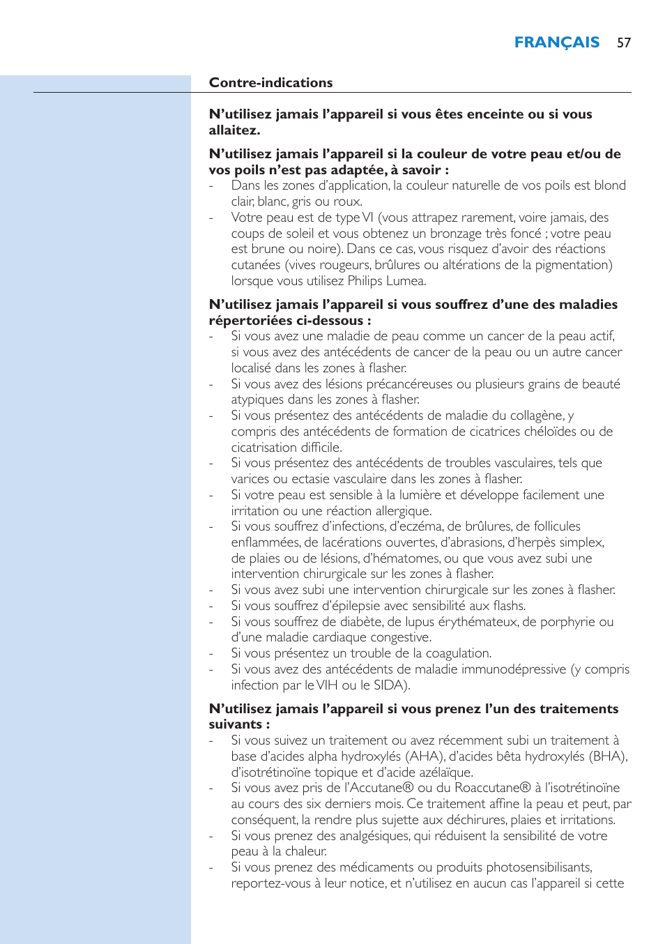 Philips Lumea IPL Haarentfernungssystem User Manual | Page 57 / 102