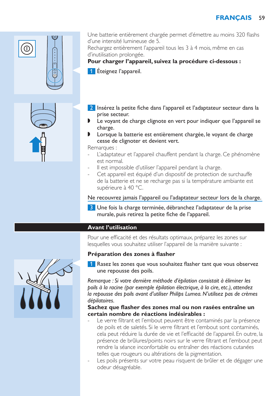 Philips Lumea IPL Haarentfernungssystem User Manual | Page 59 / 102