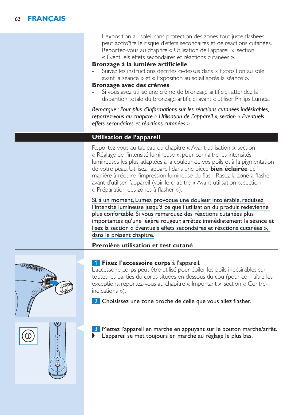 Philips Lumea IPL Haarentfernungssystem User Manual | Page 62 / 102