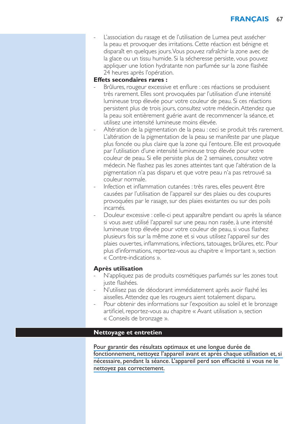 Philips Lumea IPL Haarentfernungssystem User Manual | Page 67 / 102