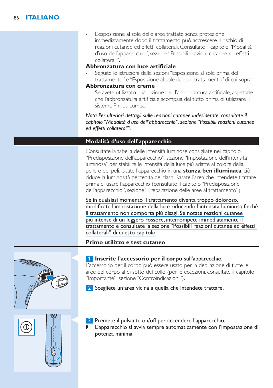 Philips Lumea IPL Haarentfernungssystem User Manual | Page 86 / 102