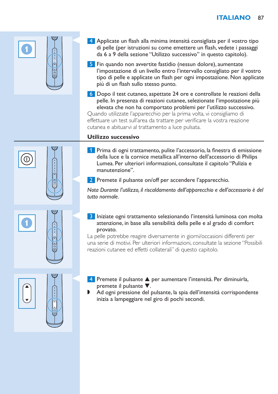 Philips Lumea IPL Haarentfernungssystem User Manual | Page 87 / 102