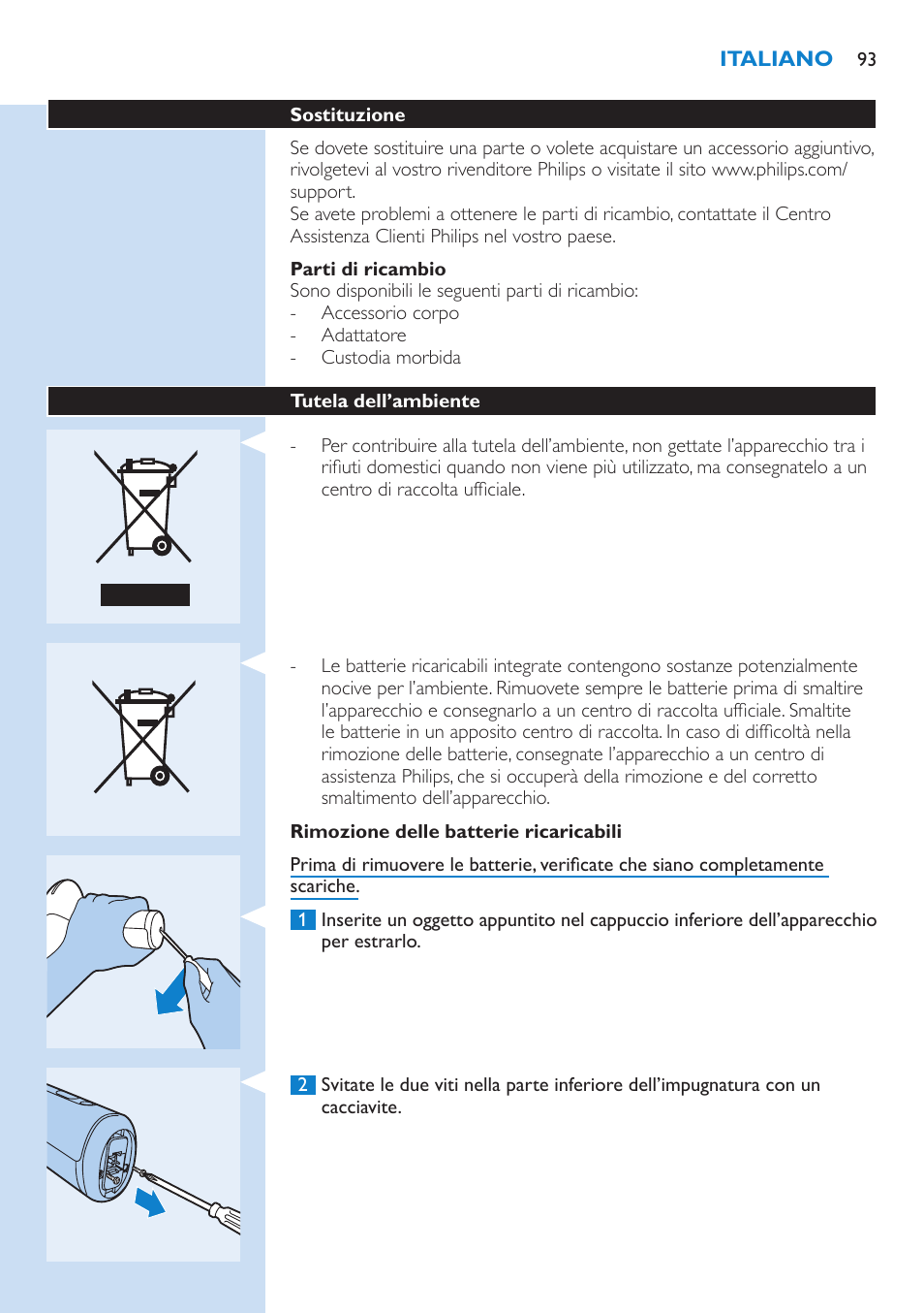 Philips Lumea IPL Haarentfernungssystem User Manual | Page 93 / 102