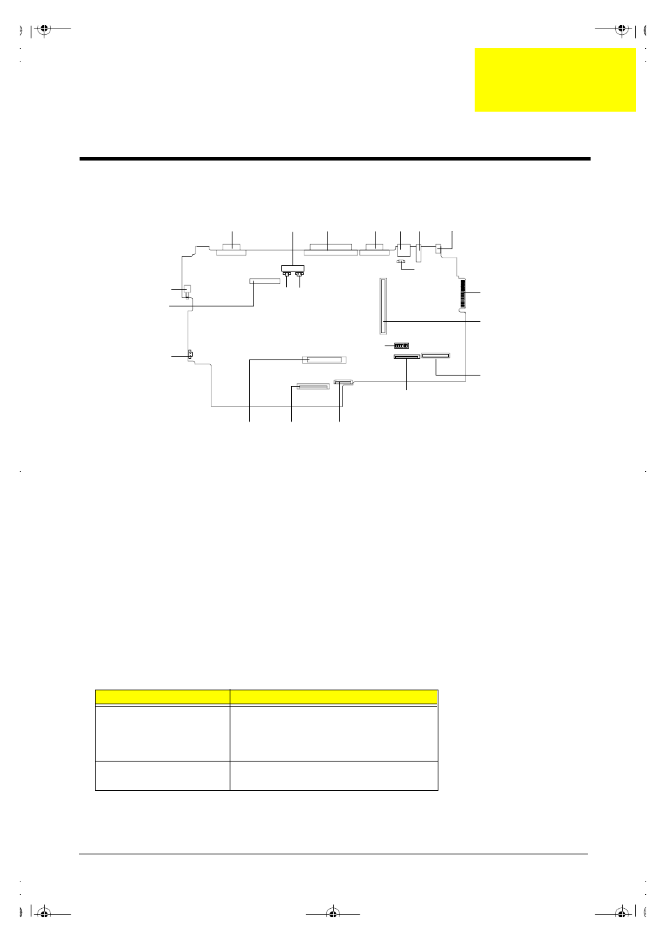 Ch5. jumper and connector locations, Top view, Chapter 5 | Jumper and connector locations | Acer 505 User Manual | Page 77 / 104