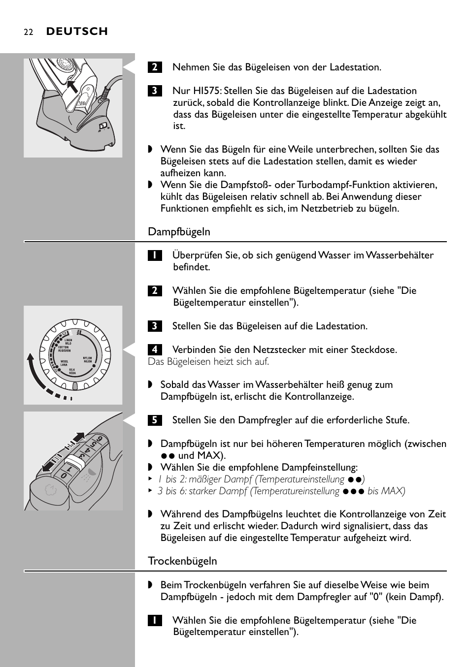 Philips Kabelloses Dampfbügeleisen User Manual | Page 22 / 90