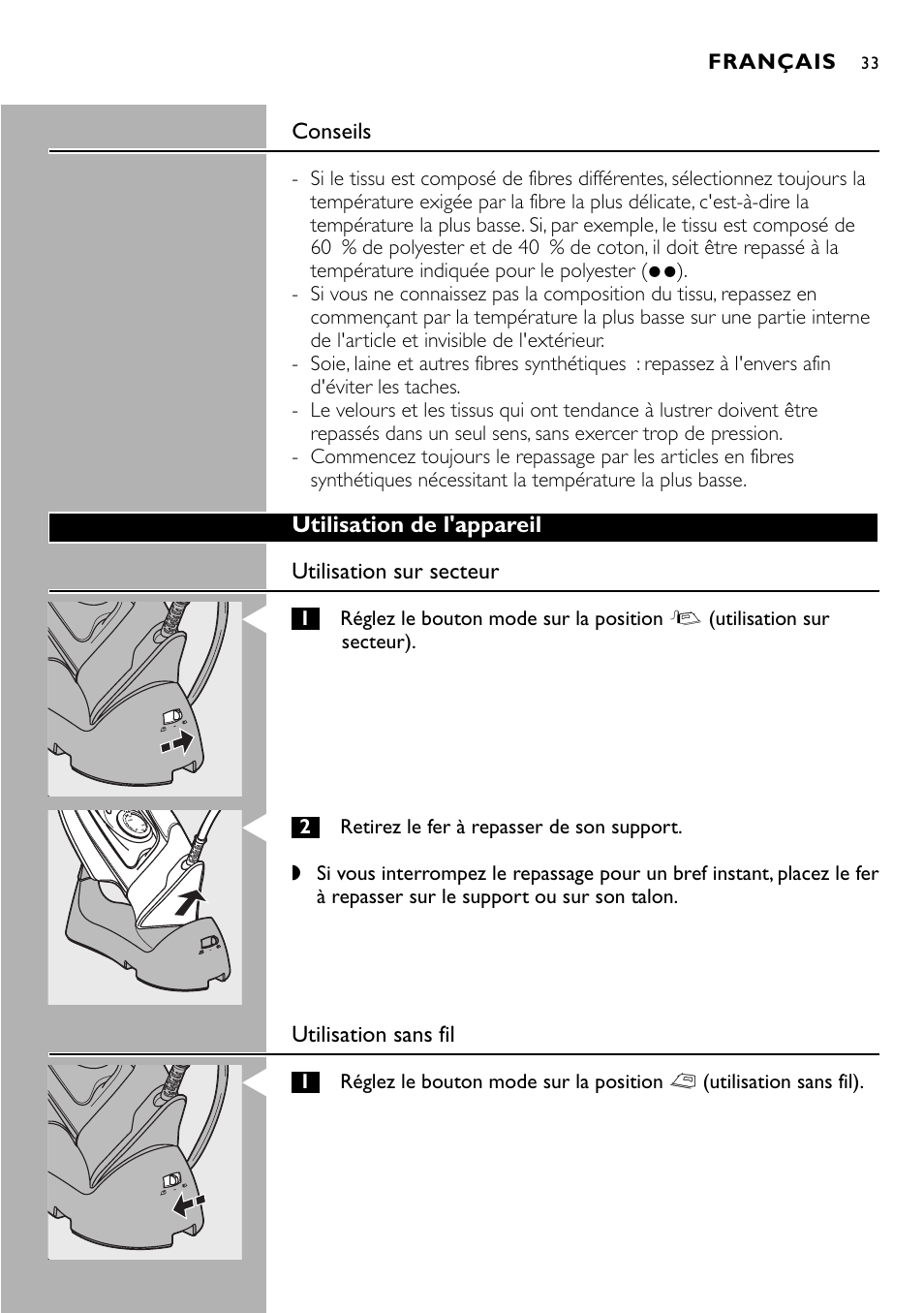 Philips Kabelloses Dampfbügeleisen User Manual | Page 33 / 90