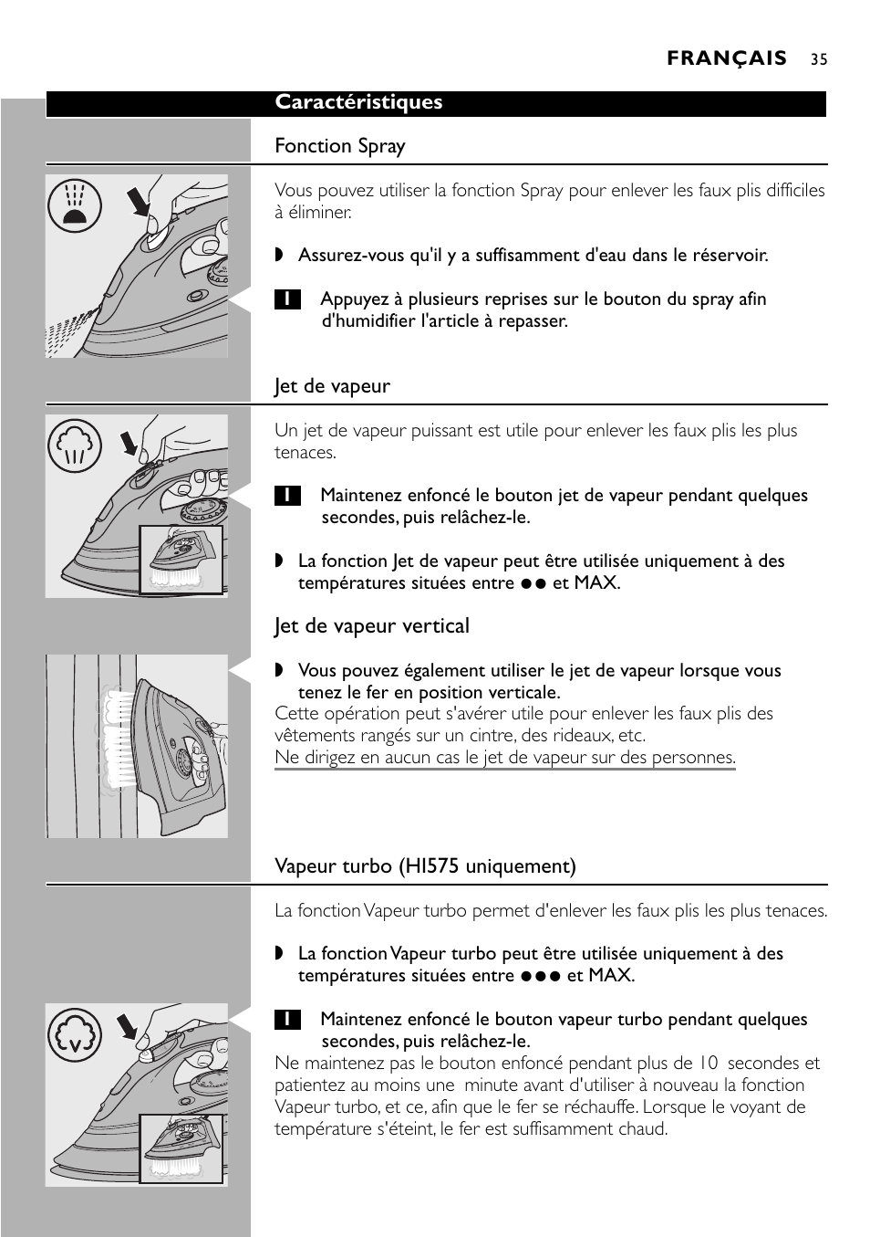 Philips Kabelloses Dampfbügeleisen User Manual | Page 35 / 90