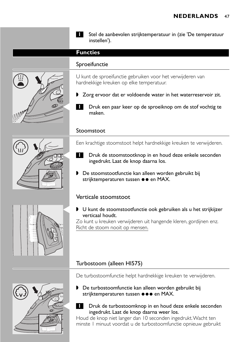 Philips Kabelloses Dampfbügeleisen User Manual | Page 47 / 90