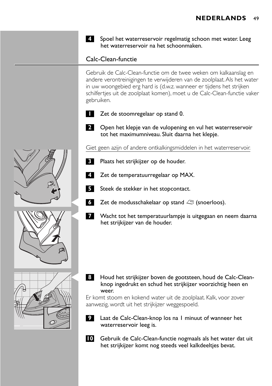 Philips Kabelloses Dampfbügeleisen User Manual | Page 49 / 90