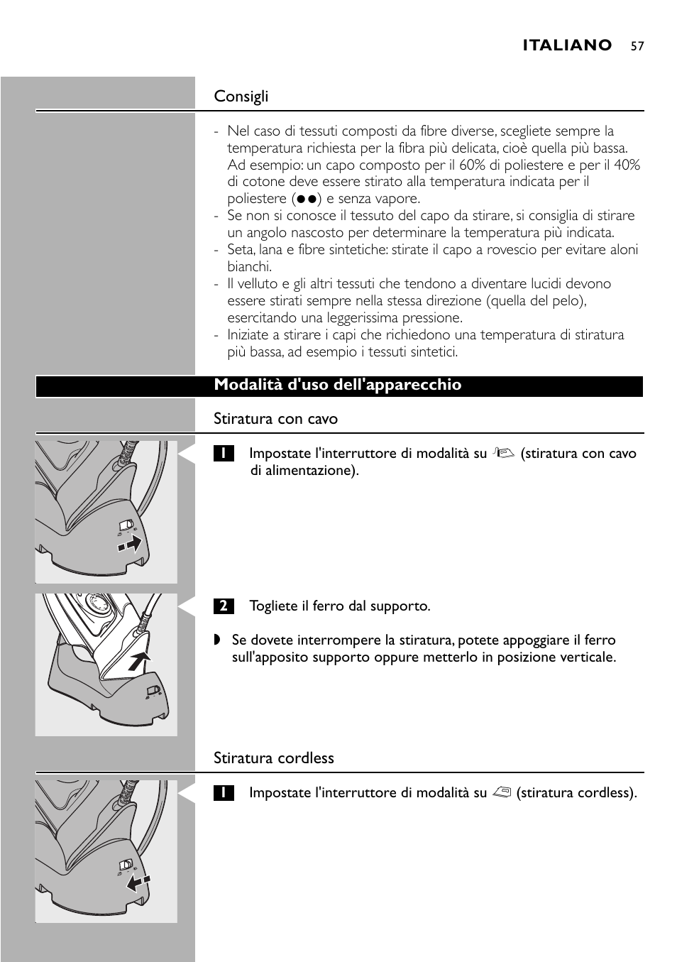 Philips Kabelloses Dampfbügeleisen User Manual | Page 57 / 90