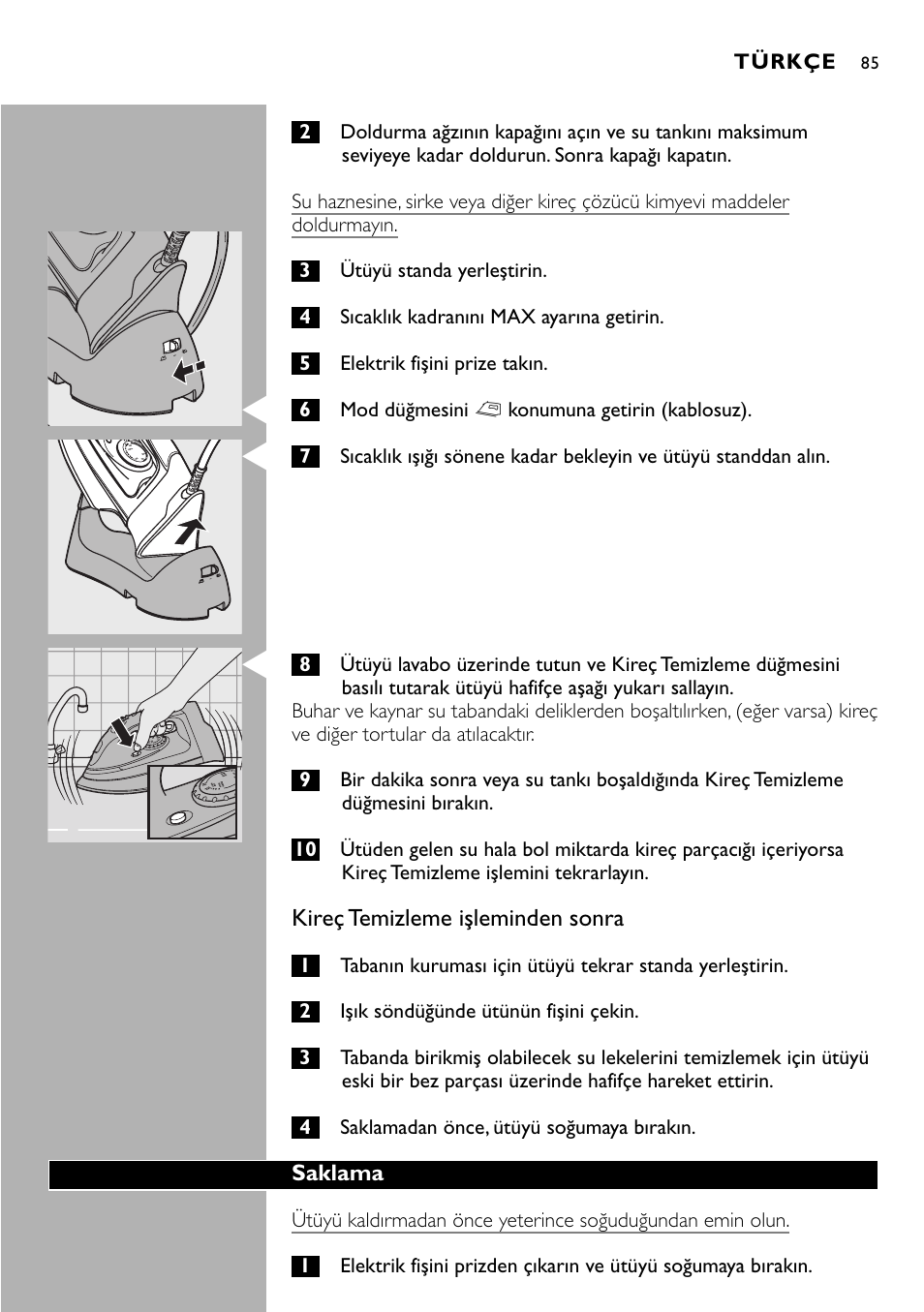 Philips Kabelloses Dampfbügeleisen User Manual | Page 85 / 90