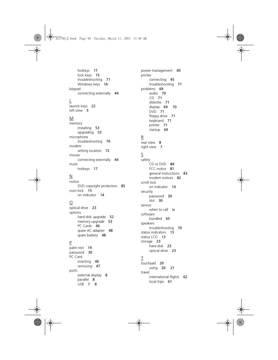 Acer 1700 User Manual | Page 101 / 103