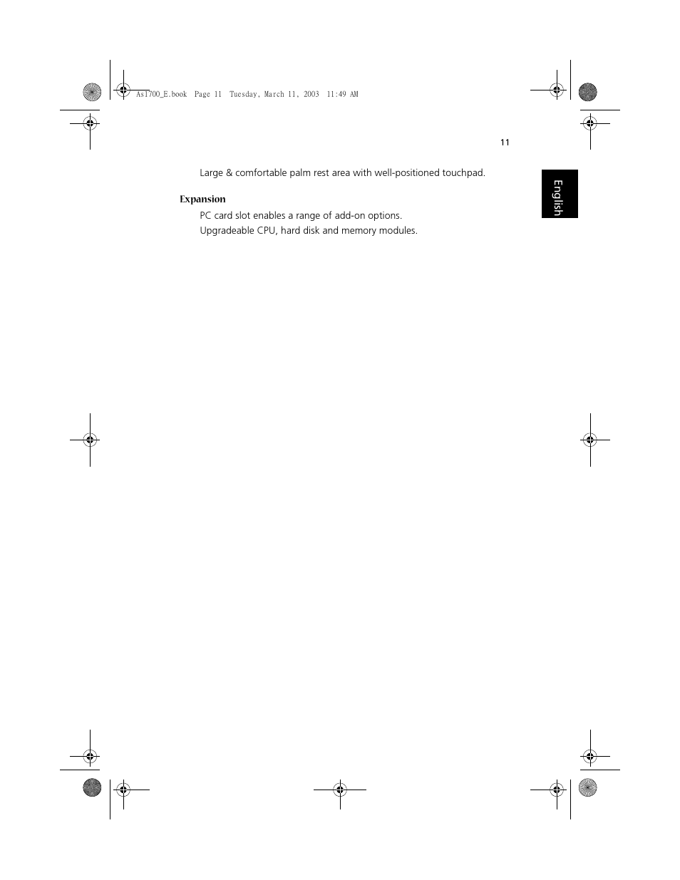 Acer 1700 User Manual | Page 21 / 103