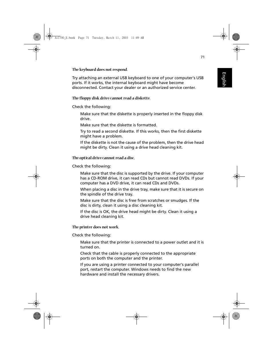 Acer 1700 User Manual | Page 82 / 103