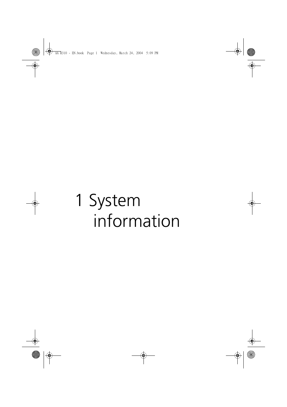 1 system information | Acer Altos R310 User Manual | Page 11 / 122