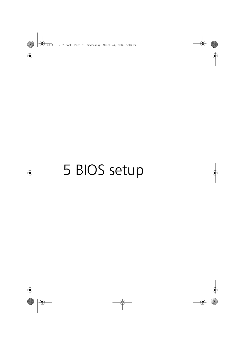 5 bios setup | Acer Altos R310 User Manual | Page 67 / 122