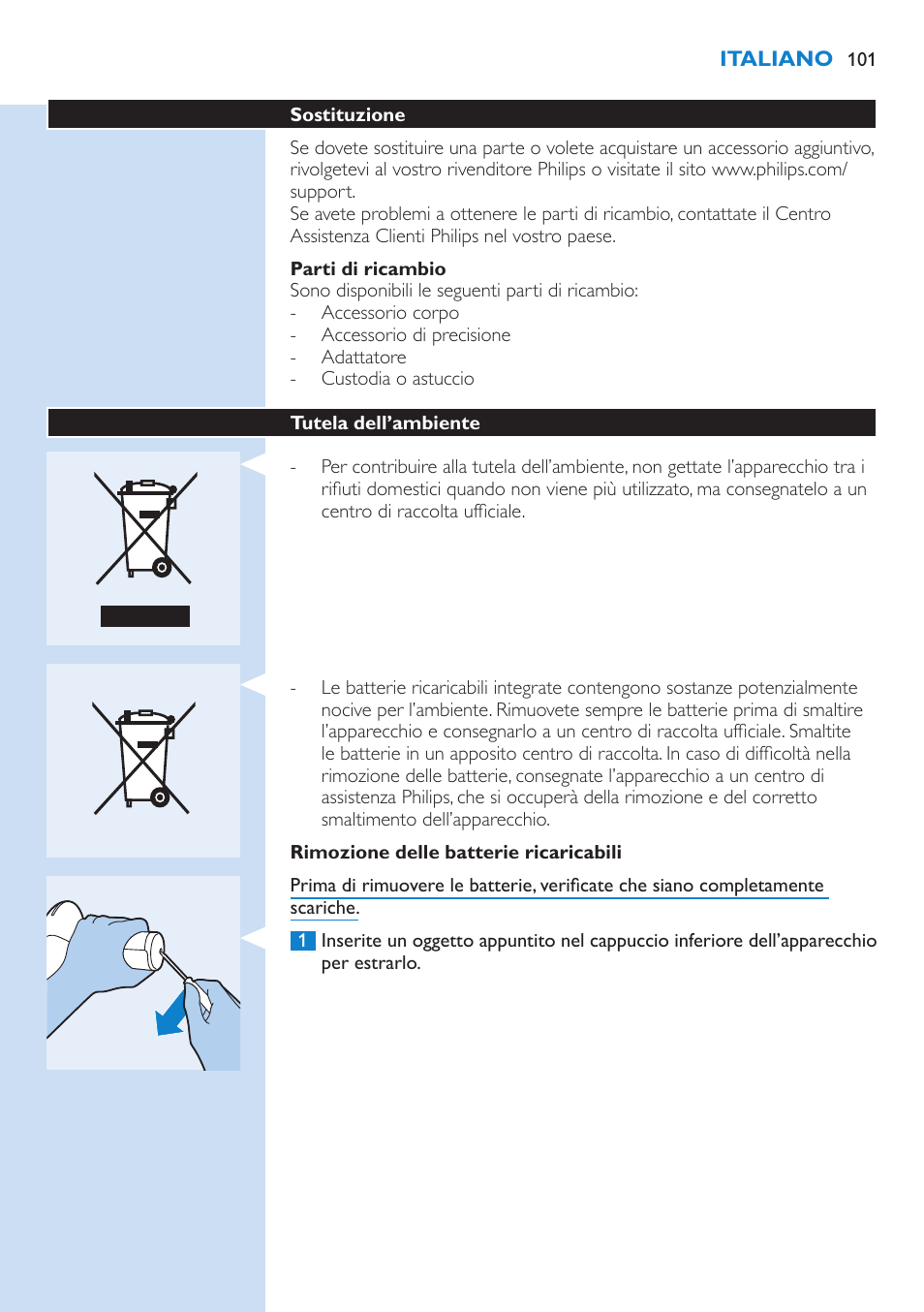 Philips Lumea Precision IPL Haarentfernungssystem User Manual | Page 101 / 110