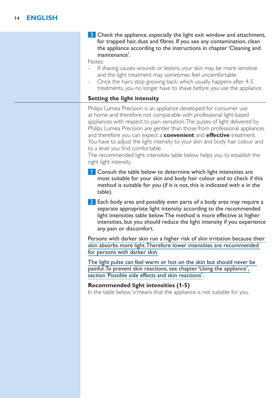 Philips Lumea Precision IPL Haarentfernungssystem User Manual | Page 14 / 110