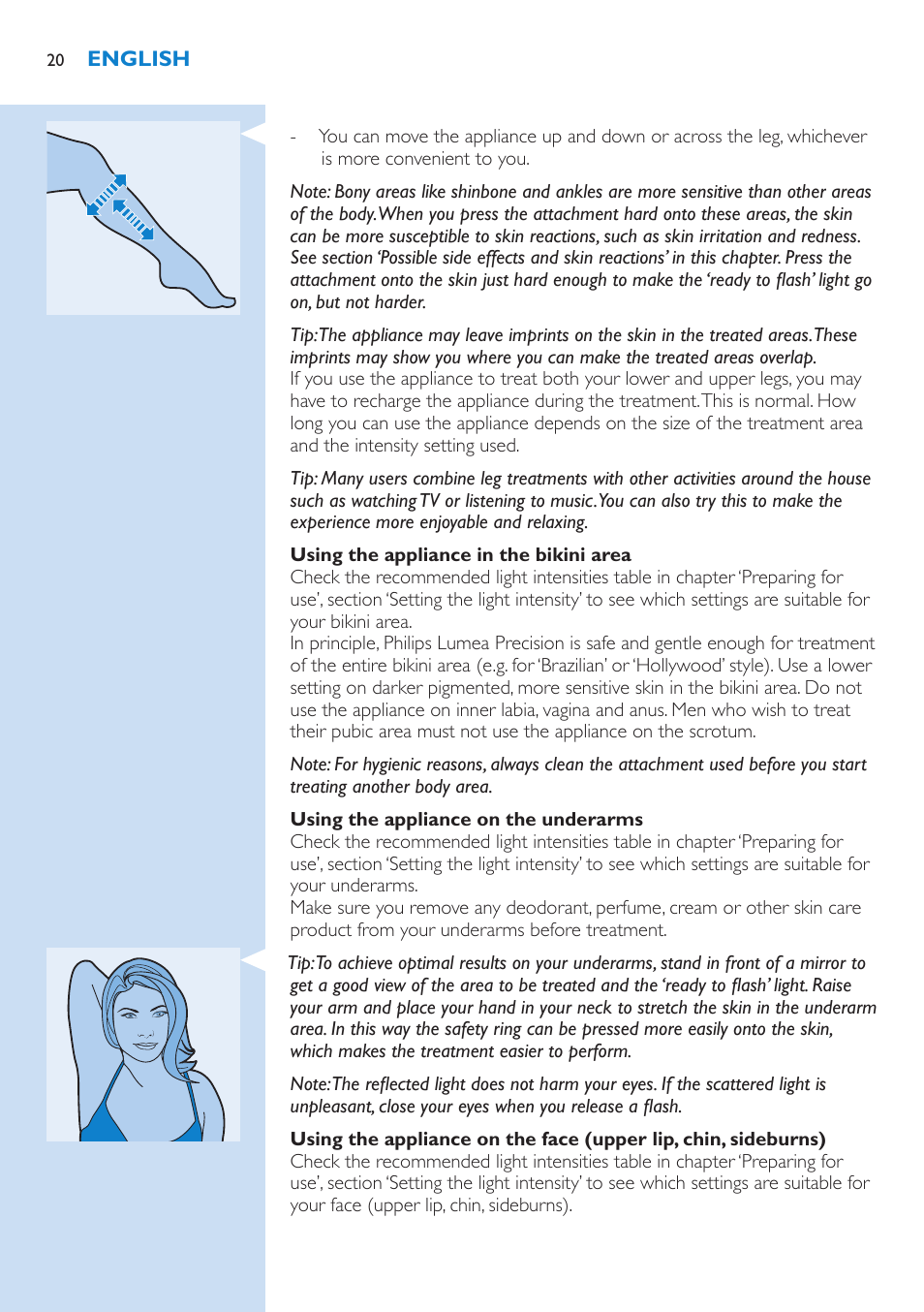 Philips Lumea Precision IPL Haarentfernungssystem User Manual | Page 20 / 110