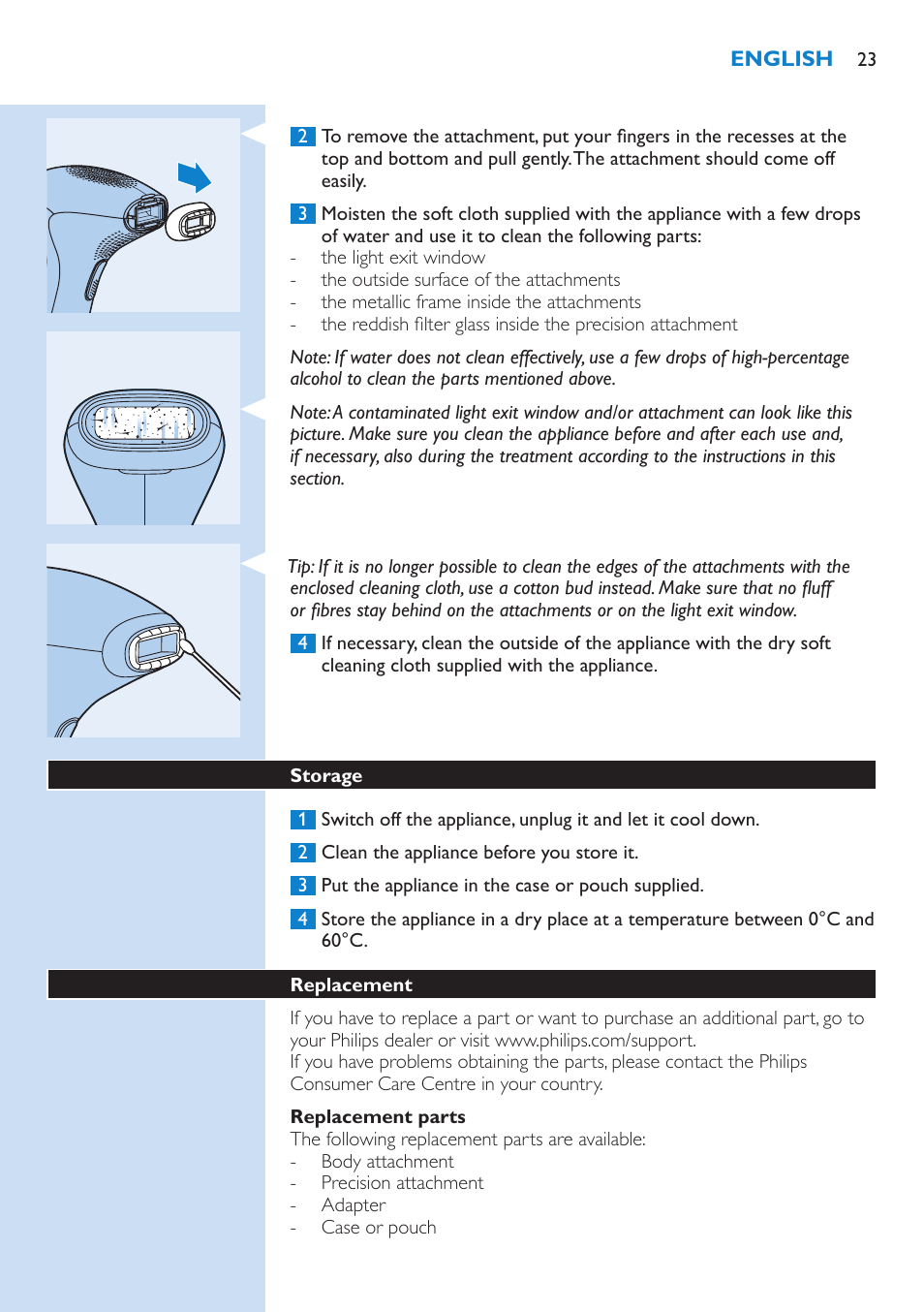 Philips Lumea Precision IPL Haarentfernungssystem User Manual | Page 23 / 110