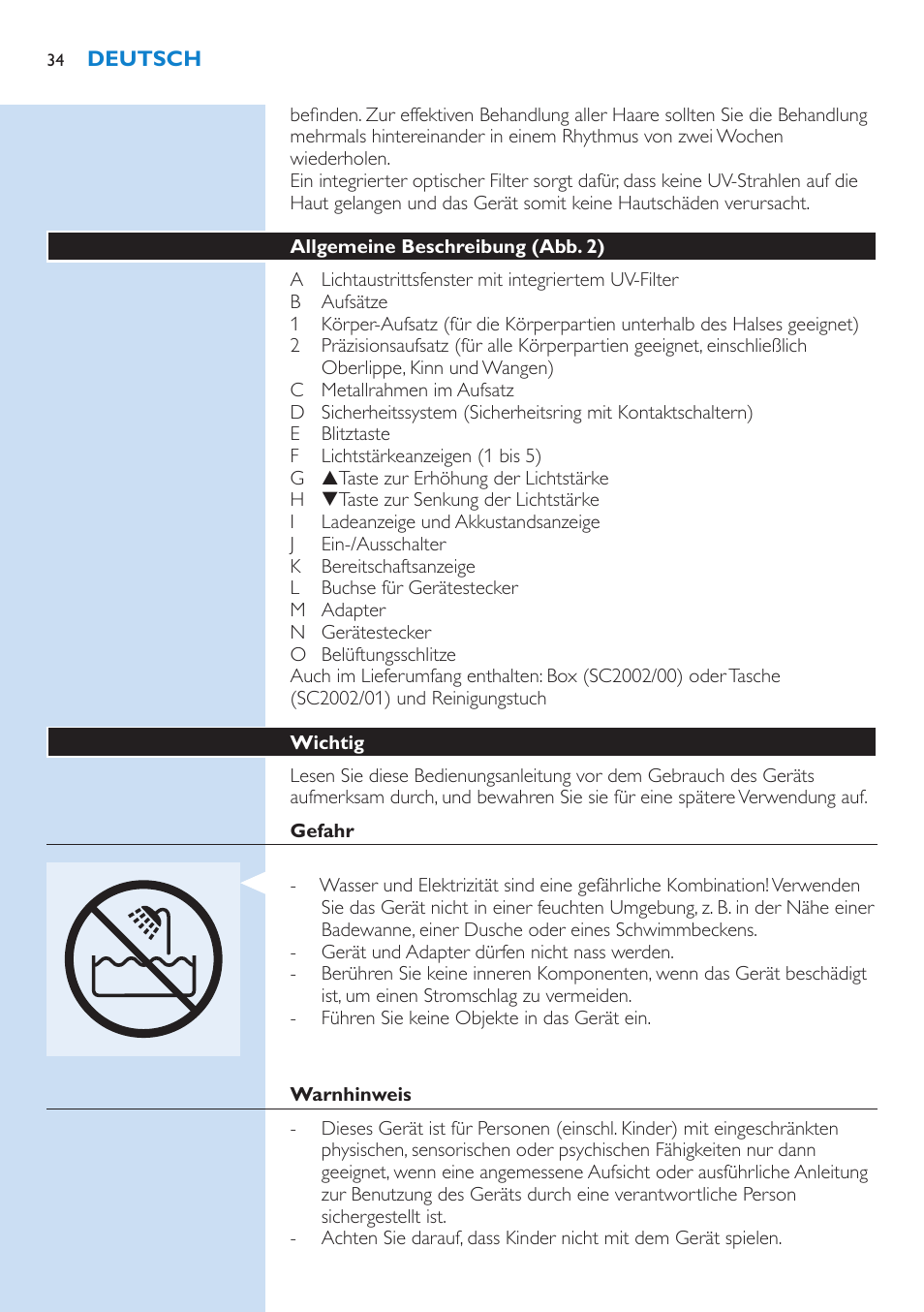 Philips Lumea Precision IPL Haarentfernungssystem User Manual | Page 34 / 110