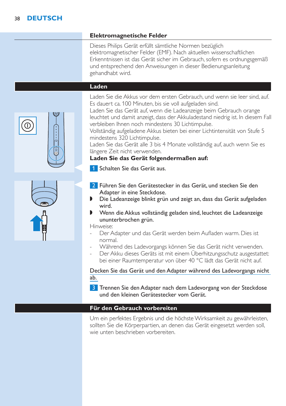 Philips Lumea Precision IPL Haarentfernungssystem User Manual | Page 38 / 110