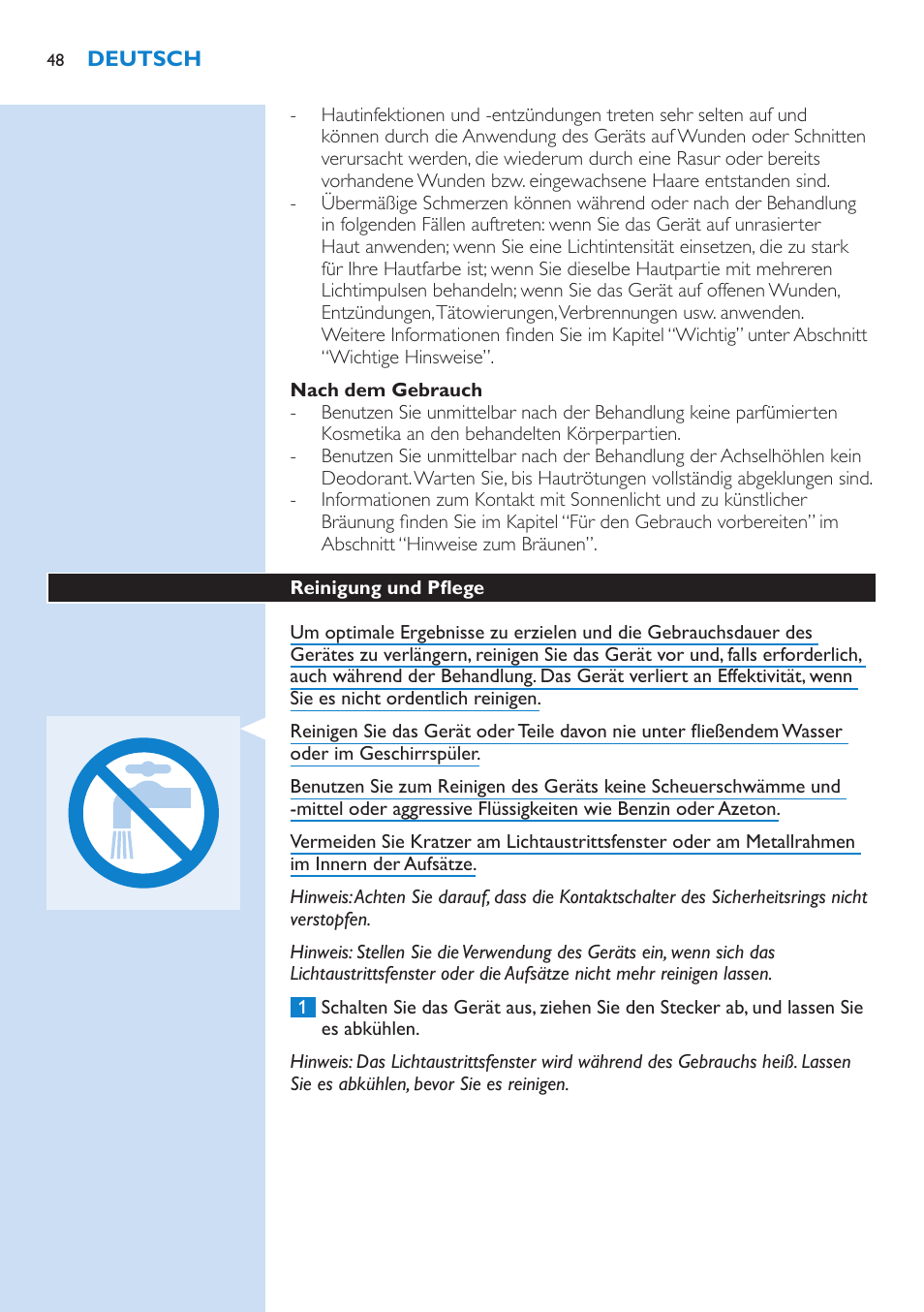 Philips Lumea Precision IPL Haarentfernungssystem User Manual | Page 48 / 110