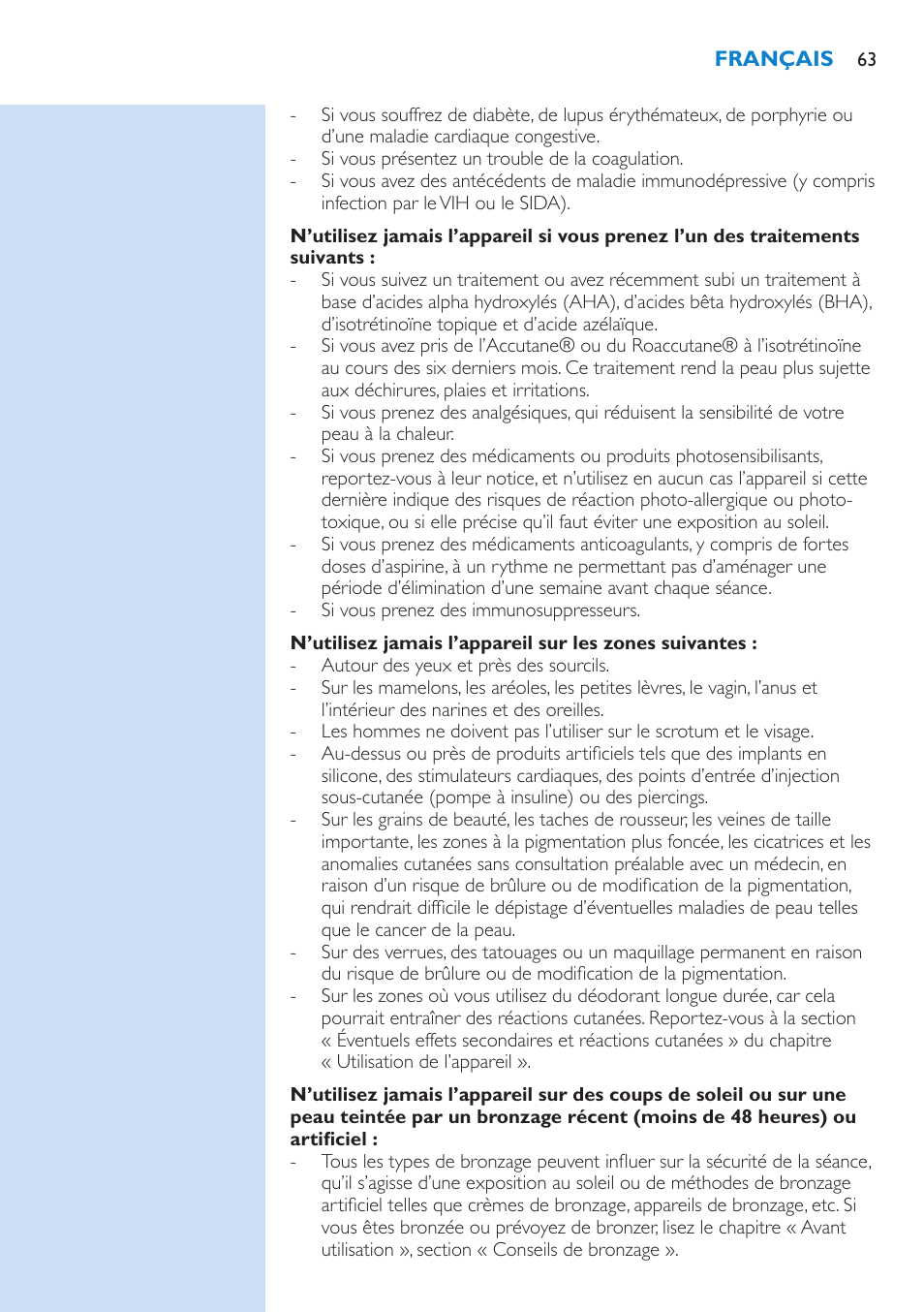 Philips Lumea Precision IPL Haarentfernungssystem User Manual | Page 63 / 110