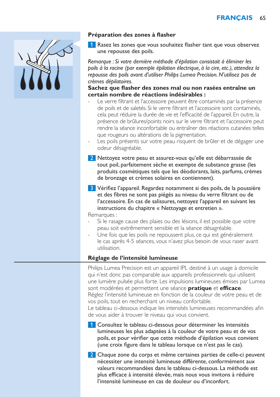 Philips Lumea Precision IPL Haarentfernungssystem User Manual | Page 65 / 110