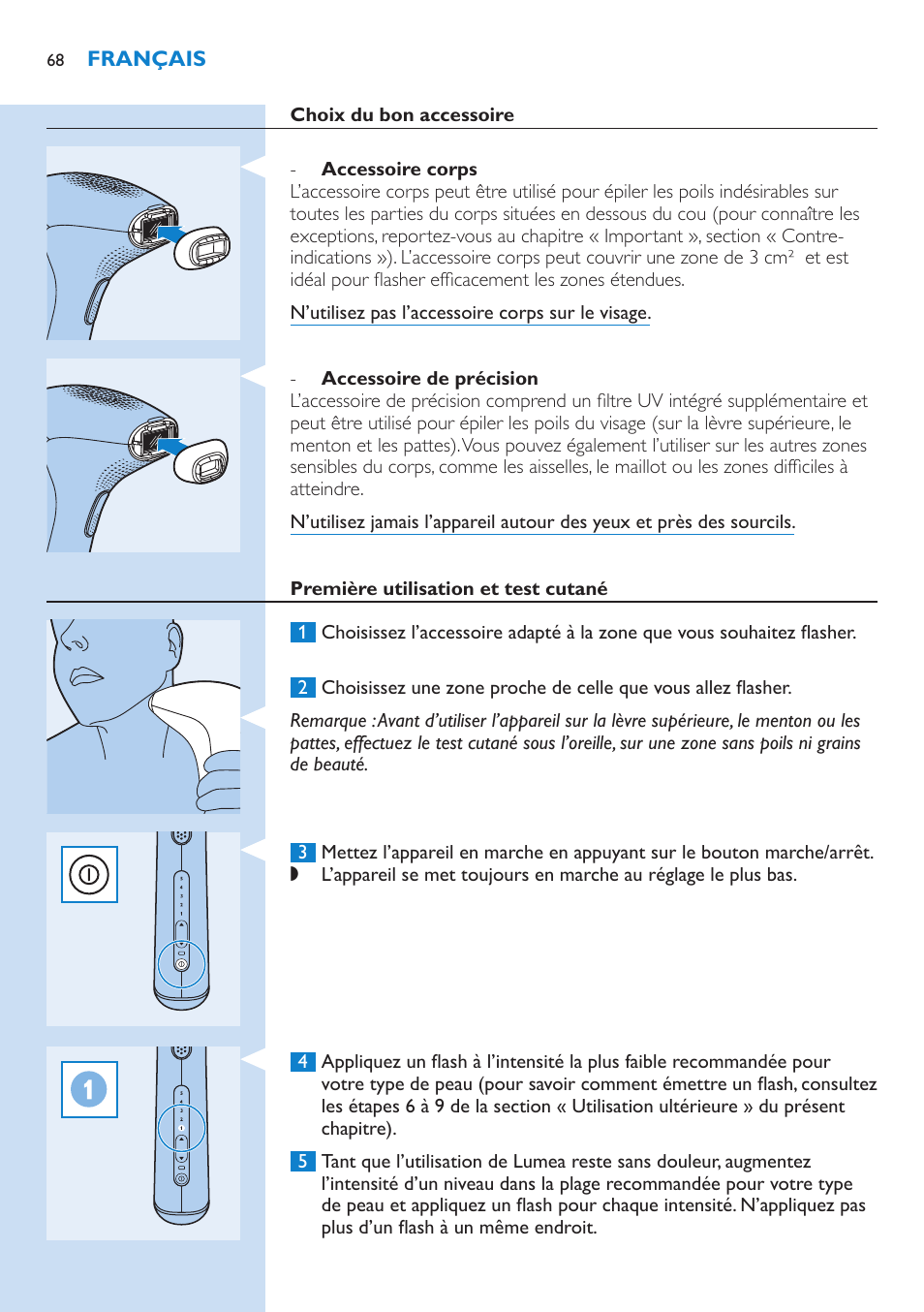 Philips Lumea Precision IPL Haarentfernungssystem User Manual | Page 68 / 110