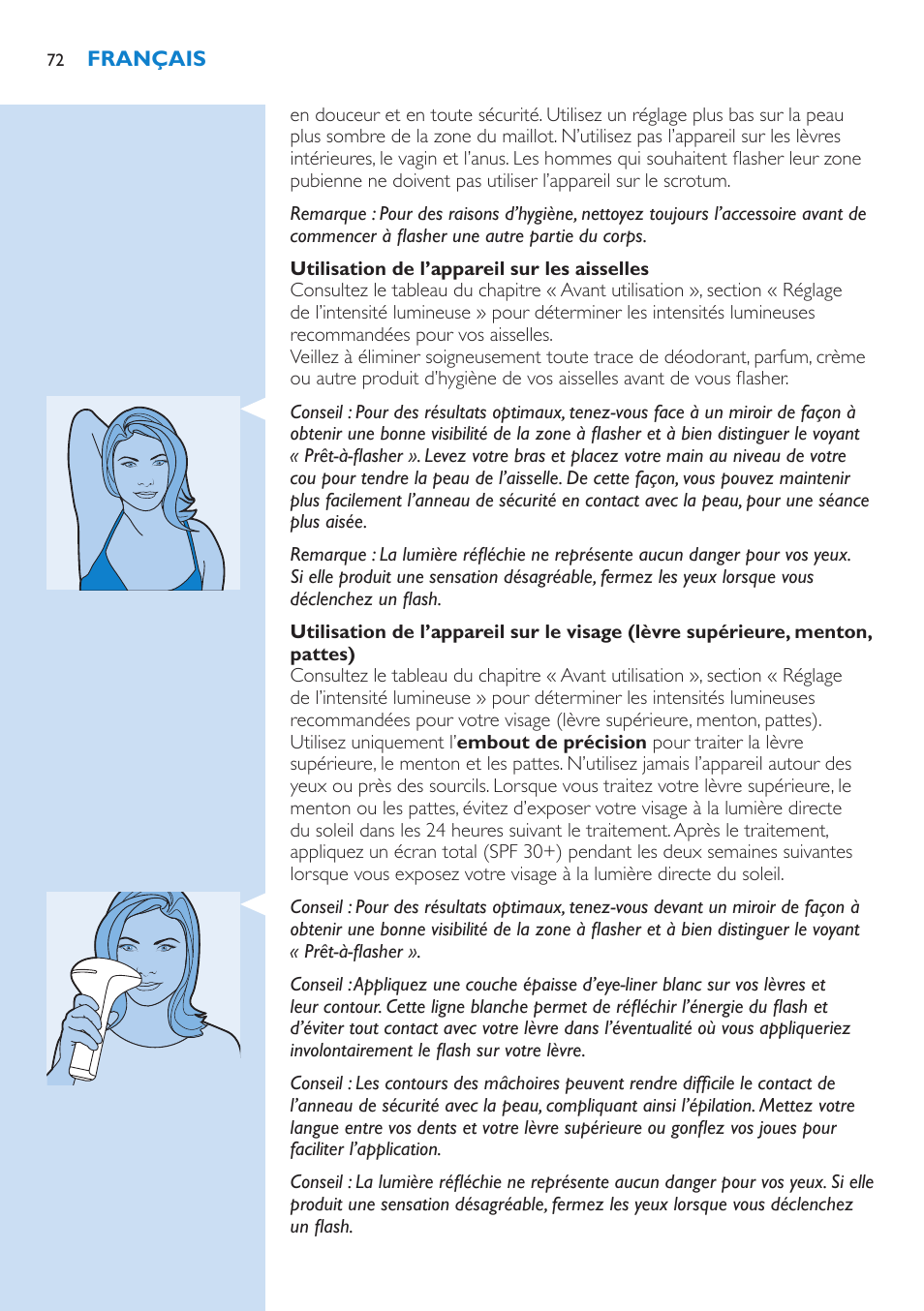 Philips Lumea Precision IPL Haarentfernungssystem User Manual | Page 72 / 110