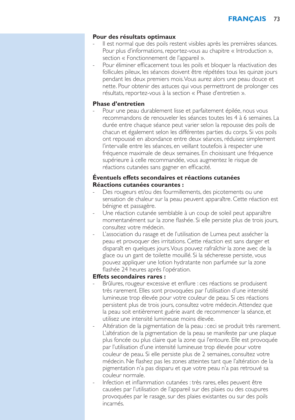 Philips Lumea Precision IPL Haarentfernungssystem User Manual | Page 73 / 110