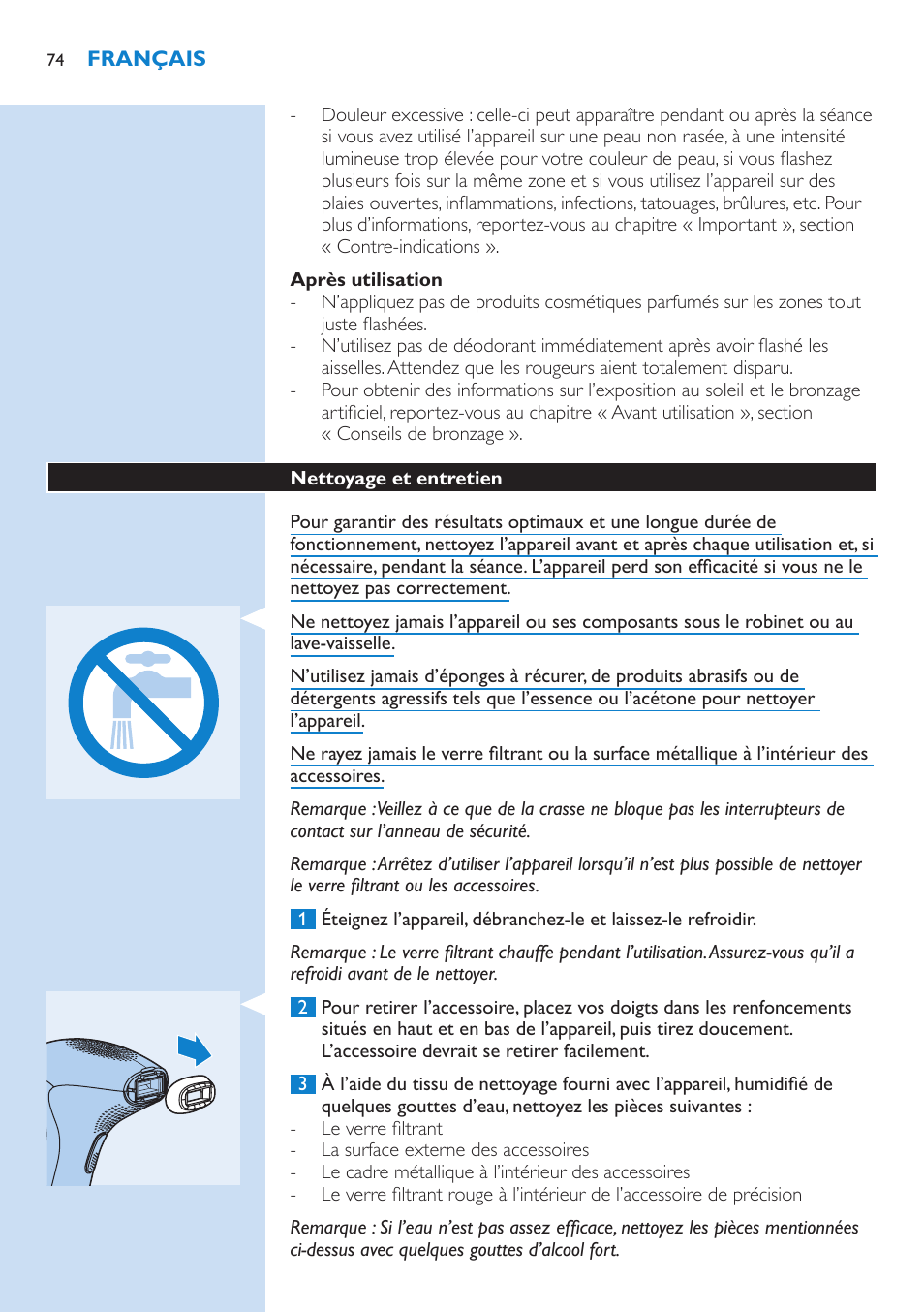 Philips Lumea Precision IPL Haarentfernungssystem User Manual | Page 74 / 110