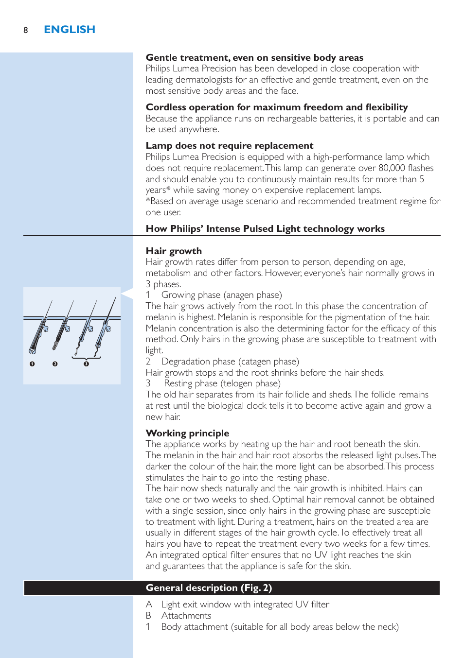 Philips Lumea Precision IPL Haarentfernungssystem User Manual | Page 8 / 110