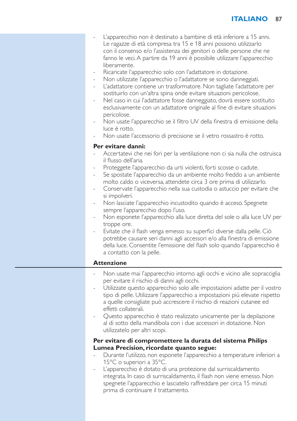 Philips Lumea Precision IPL Haarentfernungssystem User Manual | Page 87 / 110