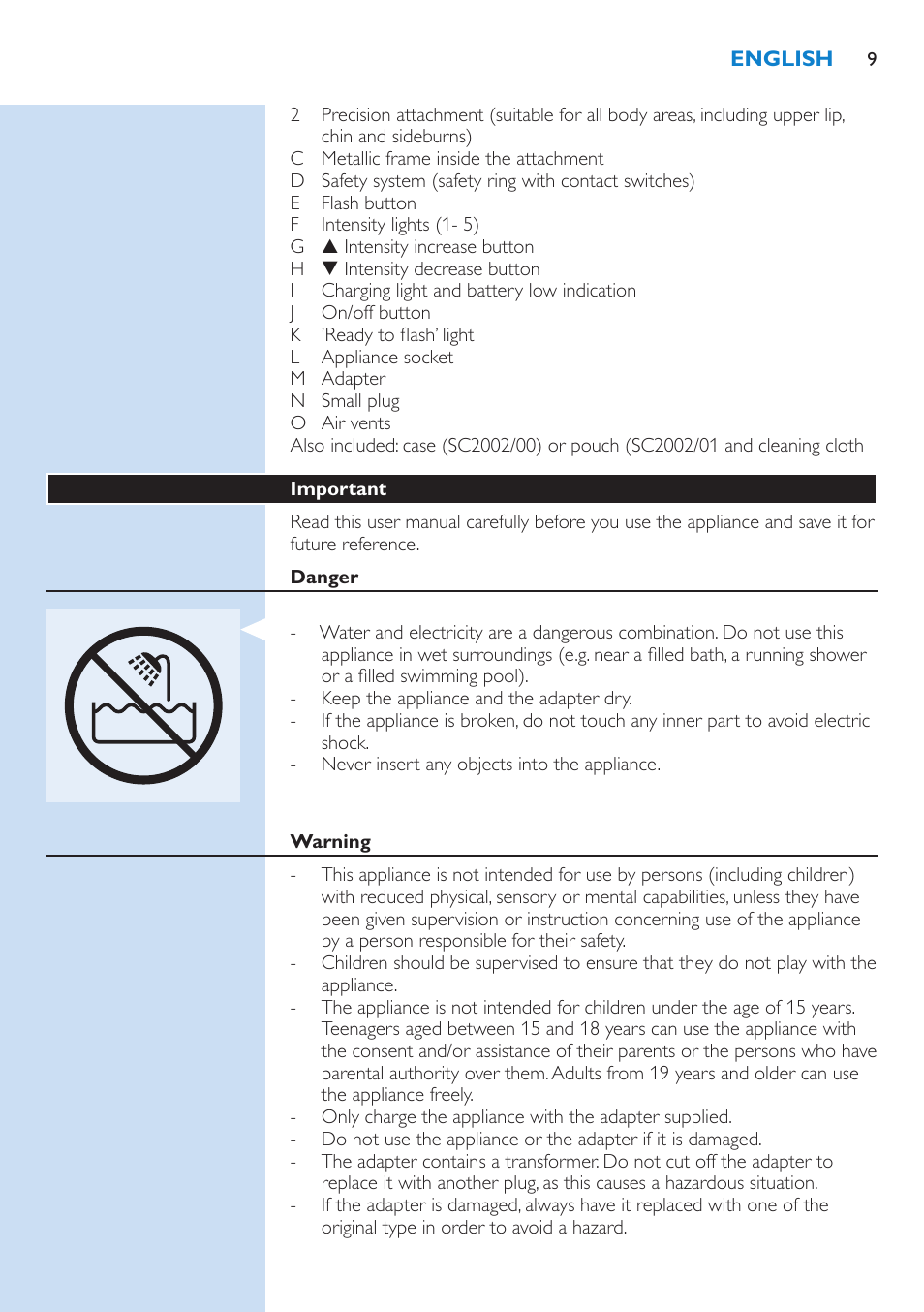 Philips Lumea Precision IPL Haarentfernungssystem User Manual | Page 9 / 110