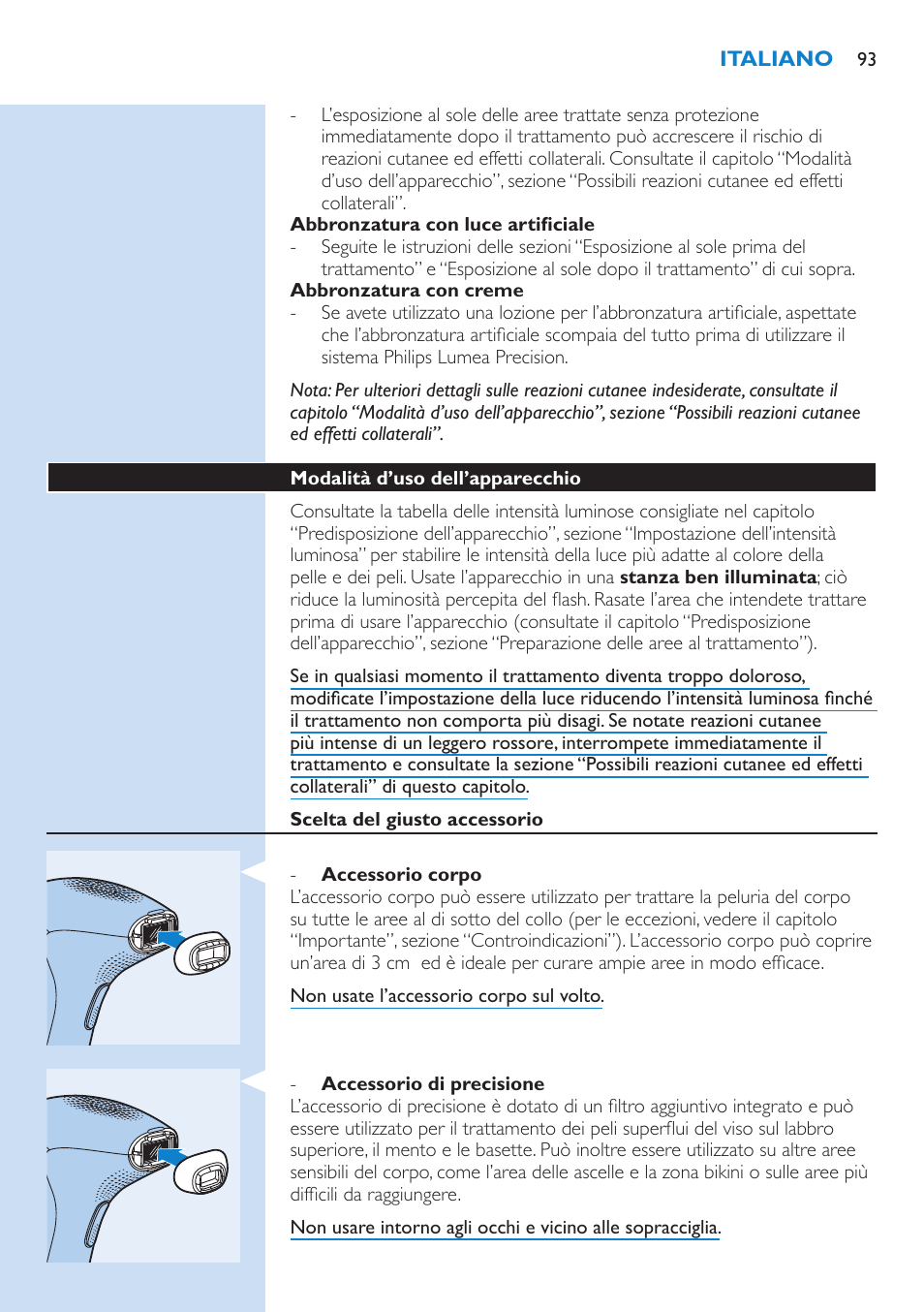 Philips Lumea Precision IPL Haarentfernungssystem User Manual | Page 93 / 110