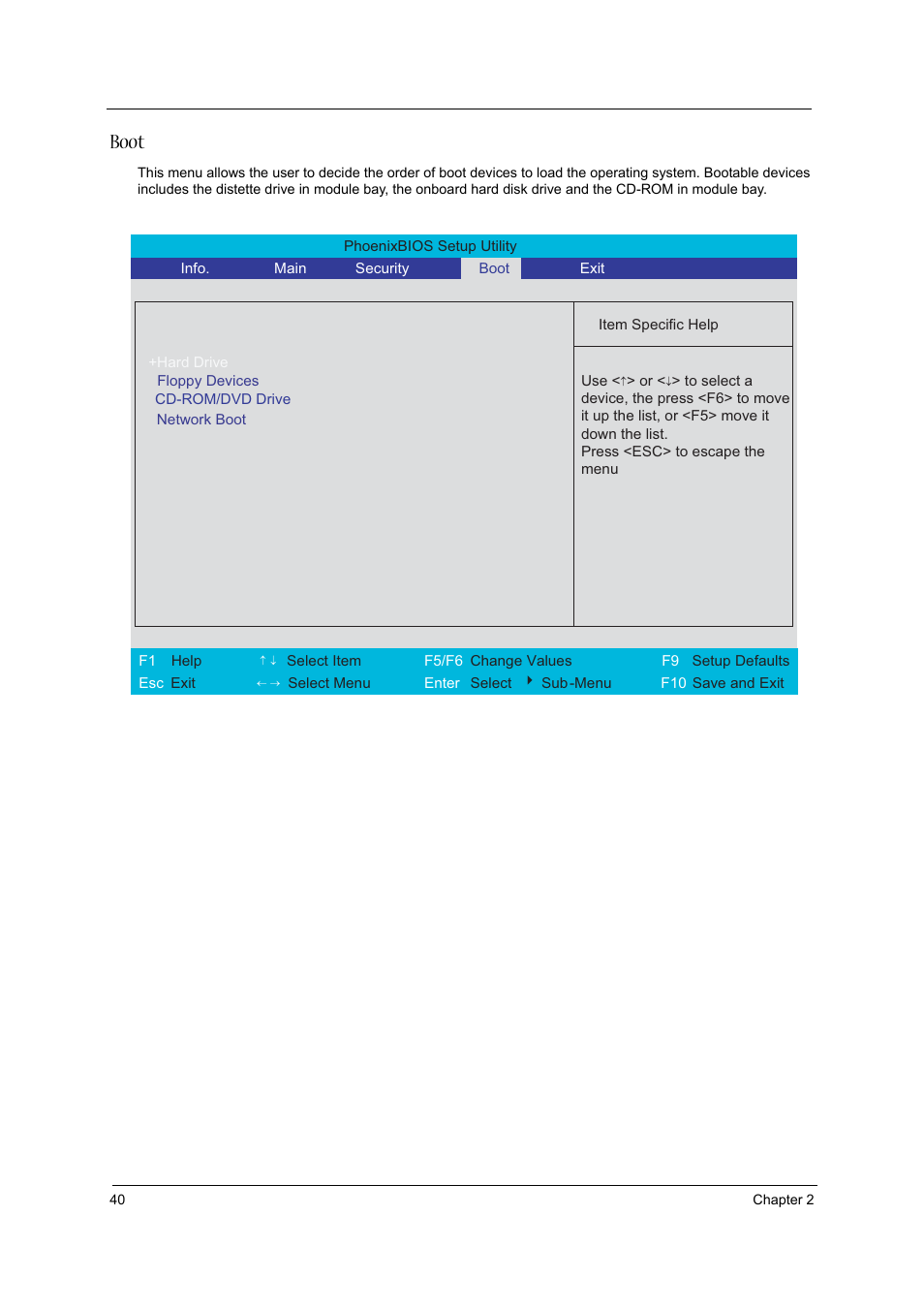 Boot | Acer 3020 User Manual | Page 46 / 95