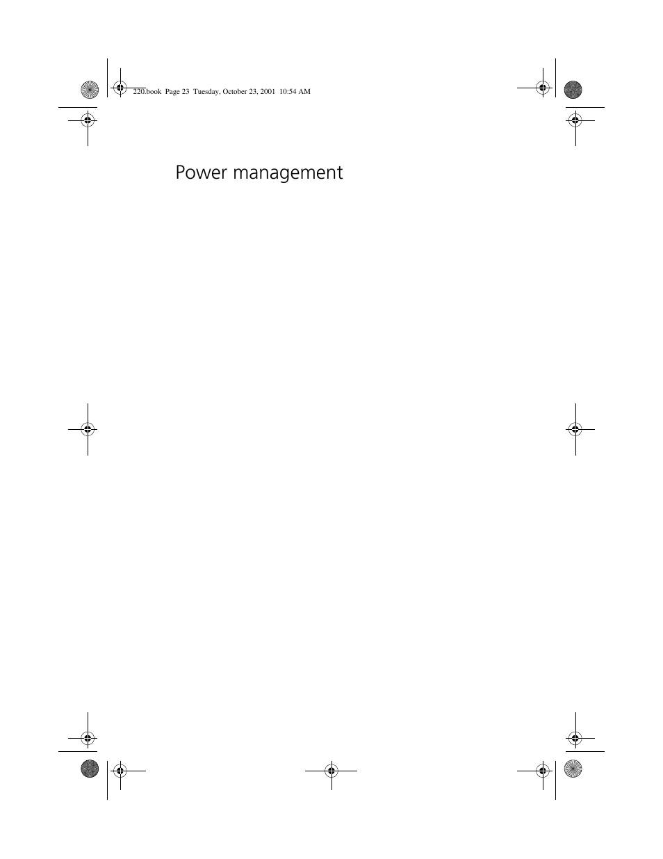 Power management | Acer 220 Series User Manual | Page 31 / 77