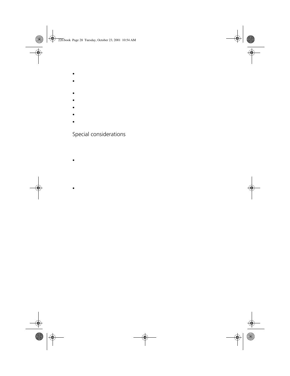 Special considerations | Acer 220 Series User Manual | Page 36 / 77