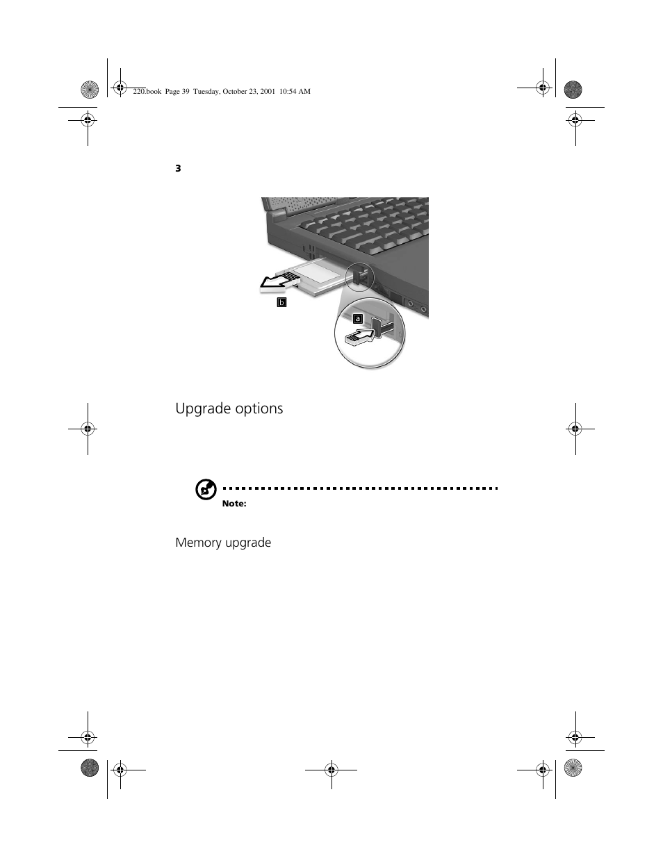 Upgrade options | Acer 220 Series User Manual | Page 47 / 77