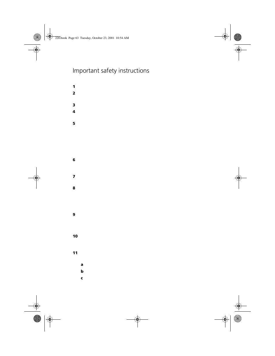 Important safety instructions | Acer 220 Series User Manual | Page 71 / 77