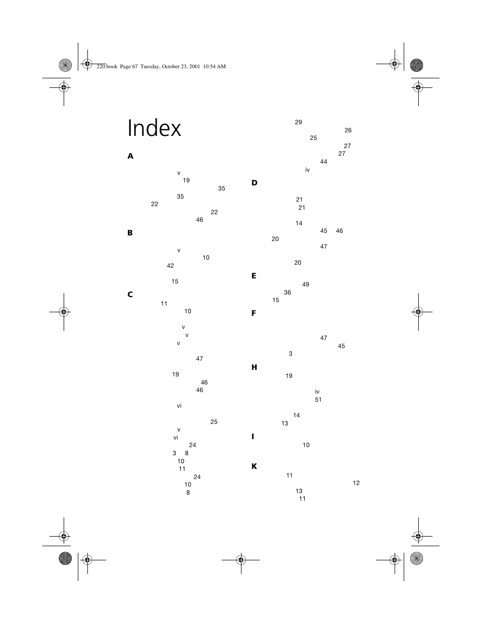 Index | Acer 220 Series User Manual | Page 75 / 77