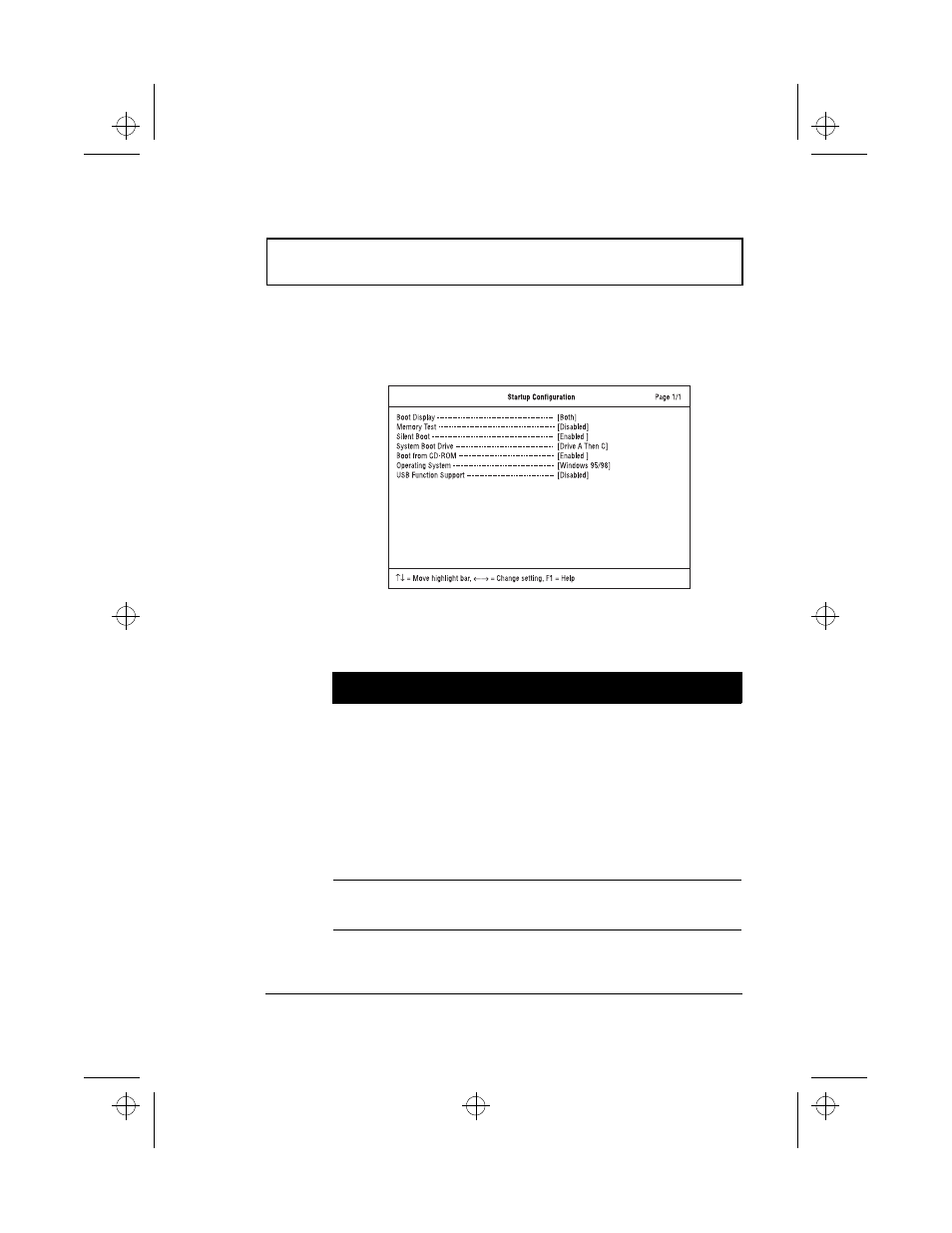 Startup configuration, Bios utility | Acer 500 User Manual | Page 107 / 134