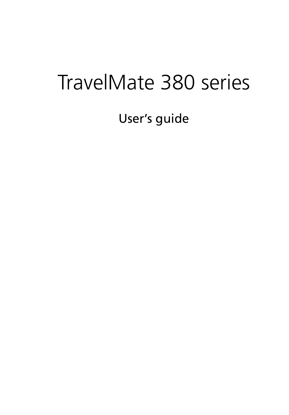 Acer 380 series User Manual | 88 pages