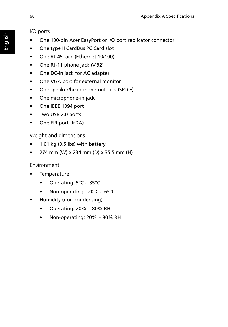 Acer 380 series User Manual | Page 68 / 88