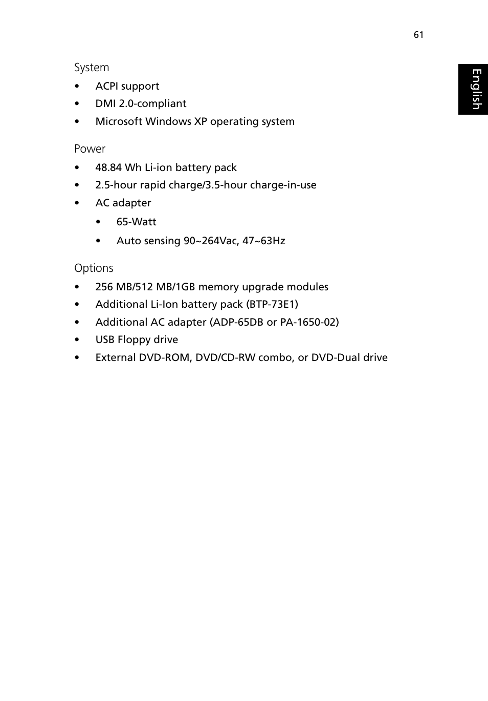 Acer 380 series User Manual | Page 69 / 88