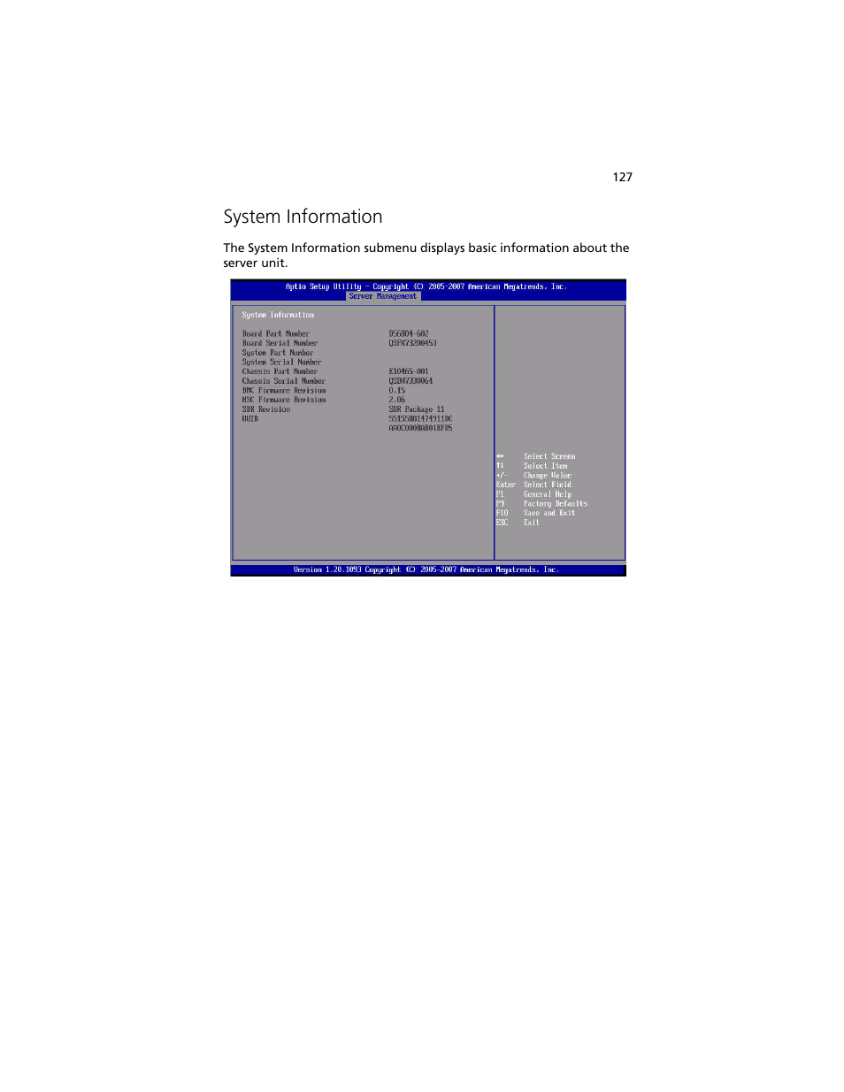 System information | Acer Altos R920 Series User Manual | Page 145 / 206