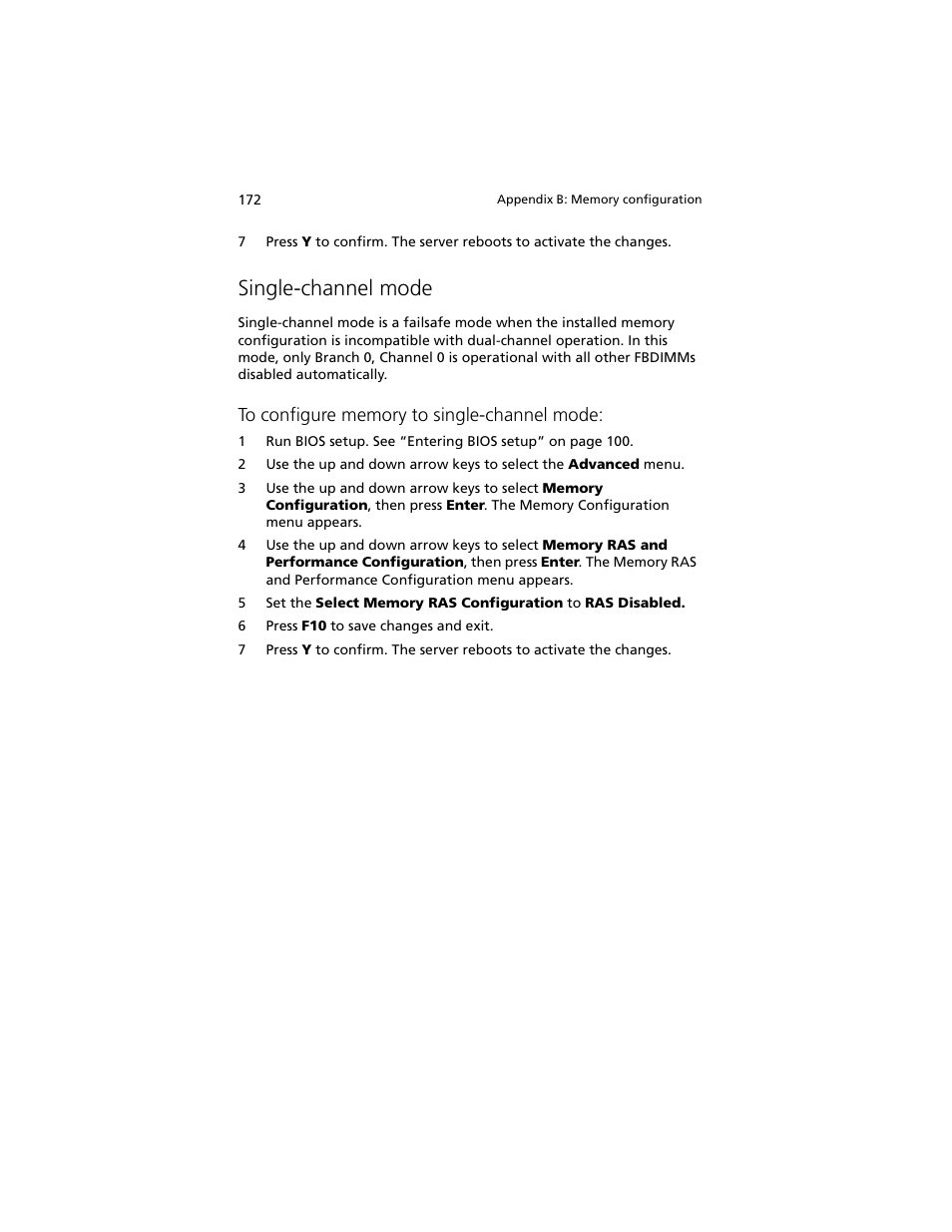 Single-channel mode | Acer Altos R920 Series User Manual | Page 190 / 206