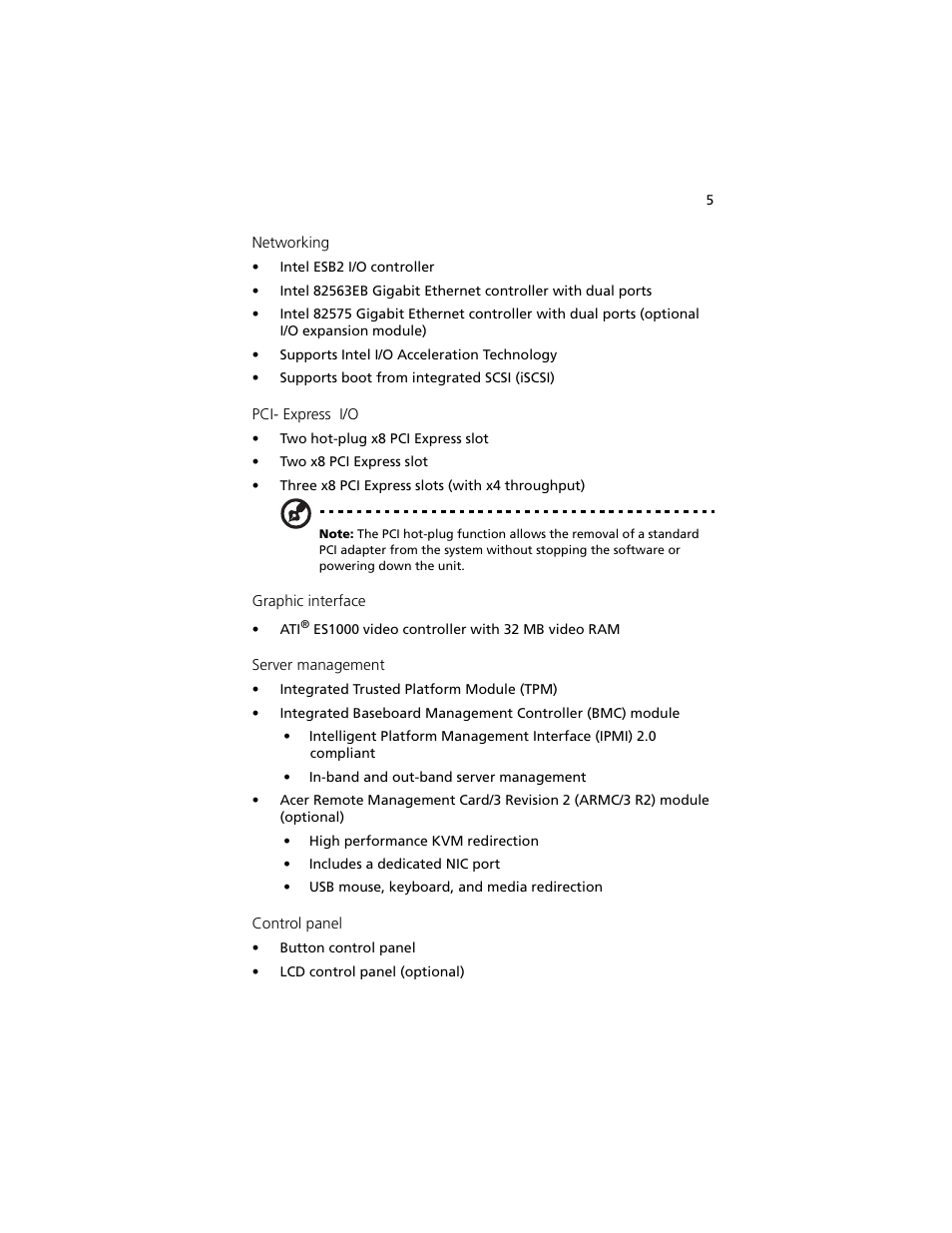 Acer Altos R920 Series User Manual | Page 23 / 206